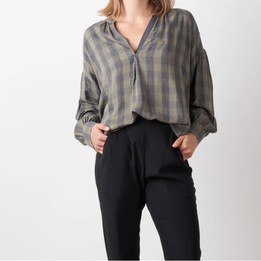 Hana San Check Popover Tunic